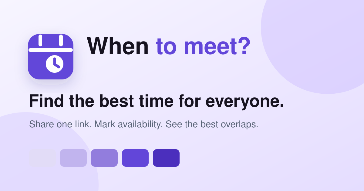 I vibe coded a website to find the best time for a group to meet